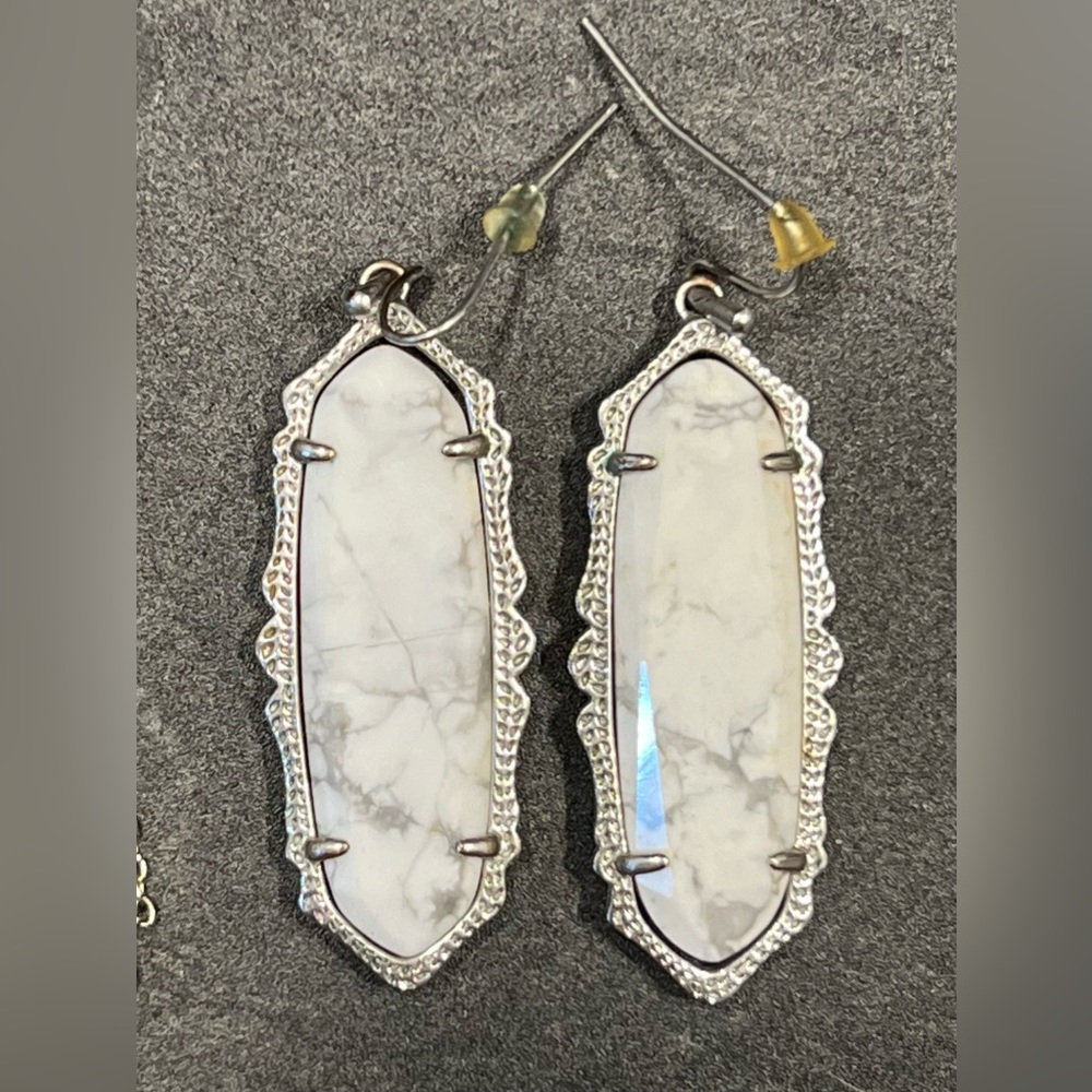 Kendra Scott earrings, white marble